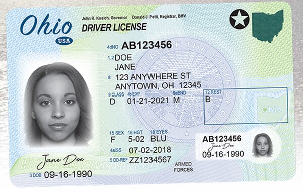 ohio drivers license barcode format